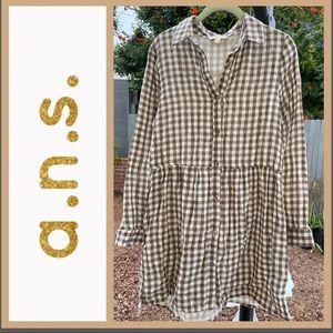 Plaid Tunic Cotton Dress